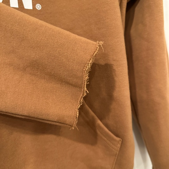 Be a Good Person Hoodie. Brown. Like new condition. XS. Raw sleeves. - Picture 2 of 9